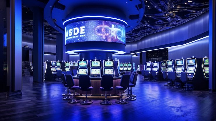 Antarmuka permainan Mega Wheel dengan roda berwarna dan kontrol spin